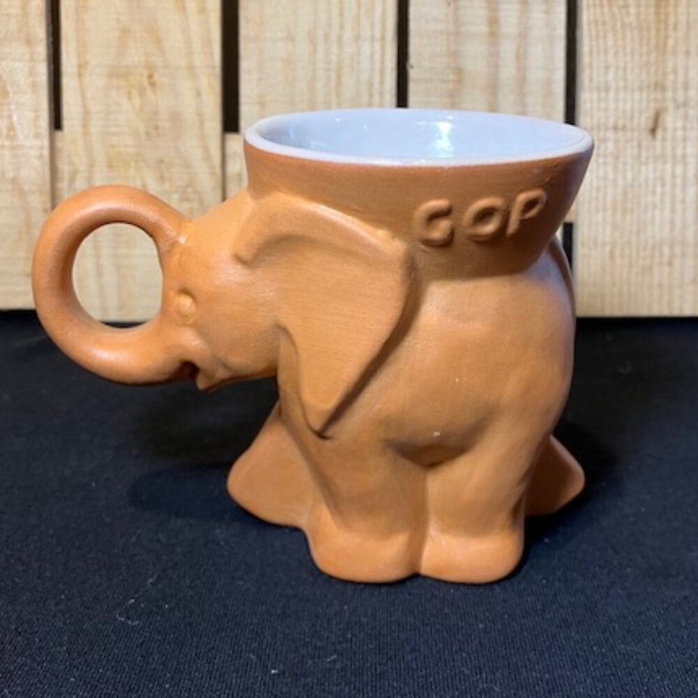 Frankoma Pottery‎ Terra-Cotta Political Cup/Mug/Planter GOP 1980